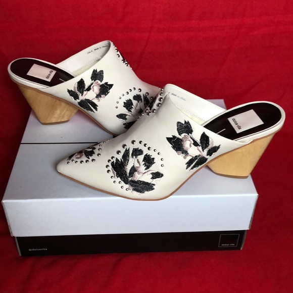 BRAND NEW DOLCE VITA BEADED LEATHER MULES 8 - Picture 5 of 8